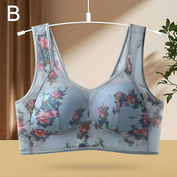 Women's Printed Bras Ice Silk Lace Cooling Comfort Bra Comfortable Bra Underwear H1H7