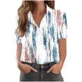 thumbnail image 1 of Women's Printed Button Down Shirts Short Sleeve Lapel Collar Top 2026 Summer Tops for Women Casual Loose Fit Clothing Pocket Tees Outfits Blouse, 1 of 6