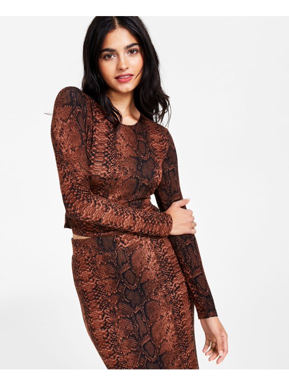 Women�s Printed Cropped Top Snake Python B XS