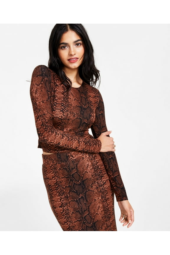 Women�s Printed Cropped Top Snake Python B XS