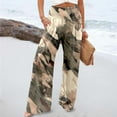 thumbnail image 1 of Women's Printed Elastic High Waist Wide Pants Casual Wide Leg Long Casual Belt Pocket Straight Leg Sweatpants Cargo Pants for Women plus Size Dress Pants for Women Business Casual Women's Pants Casual, 1 of 4