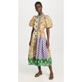 thumbnail image 1 of Women's Printed Fashionable Puff Sleeve Versatile Slim Fit Flared Dress, 1 of 6