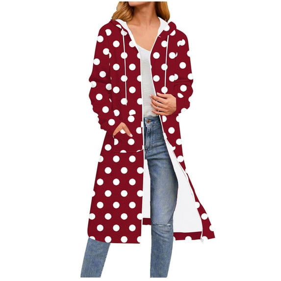 Women's Printed Floral Hooded Zipper Sweatshirt Drawstring Pocket Fall Casual