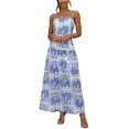 thumbnail image 1 of Women's Printed Halter Neck Maxi Dress 100% Polyester Lightweight Fabric Flowy Silhouette for Summer Event Occasion, 1 of 9