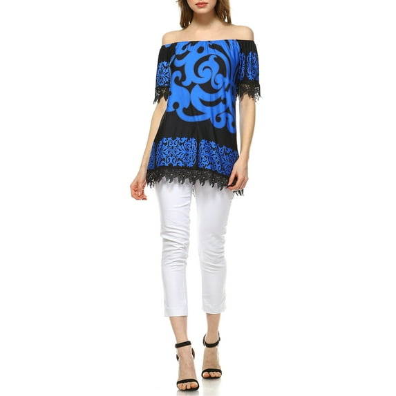 Women's Printed Off the Shoulder Top