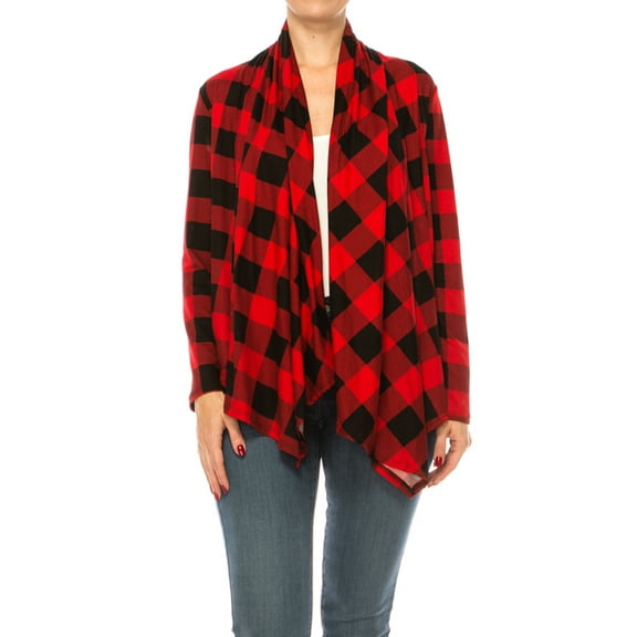 Women's Printed Open Front Cardigan with Asymmetric Hem Sizes S to 3XL