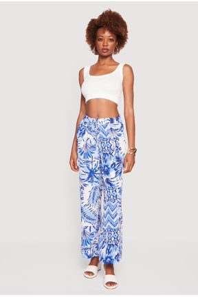 Women's Printed Pattern Wide Leg Pants