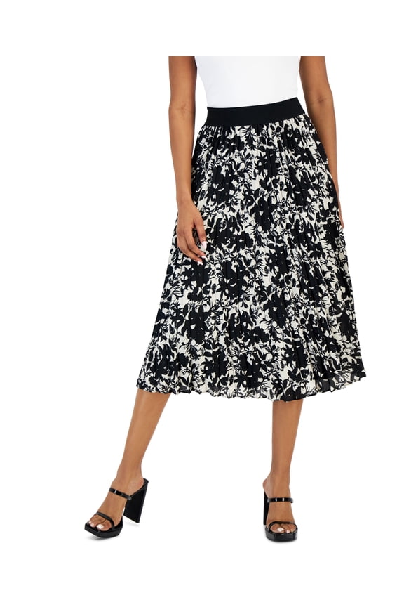 Women's Printed Pleated Midi Skirt Audrina Garden XL