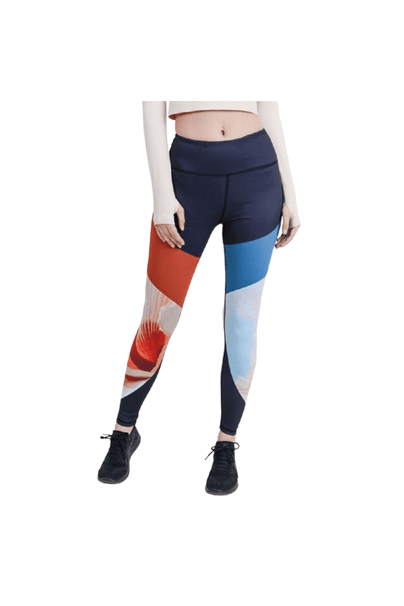 Women's Printed Pocket Activewear Leggings - Floral Blooms Print, M