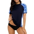 thumbnail image 1 of Women's Printed Rash Guard Swimwear UPF 50+ Surfing Top Swim Shirt, 1 of 6