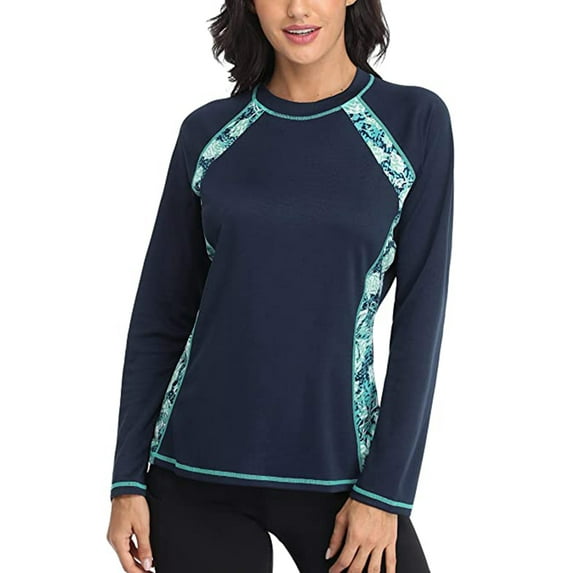 Women's Printed Rash Vest Long Sleeve UV Swim Shirts Rash