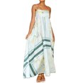 thumbnail image 1 of Women's Printed Square Neck Cami Maxi Dress with Side Slit and Stretch 95% Cotton 5% Spandex for Everyday Wear, 1 of 31