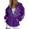 thumbnail image 1 of Women's Printed Sweatshirt Cardigan High Street Casual Hop Metal Zipper Jacket, 1 of 3