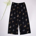 thumbnail image 1 of Women's Printed Thin Wide-Leg Pajama Pants with Drawstring, Comfortable Loungewear Sleepwear Can Be Worn Outside as Casual Nine-Point Trousers, Limited Time Offer, 1 of 3