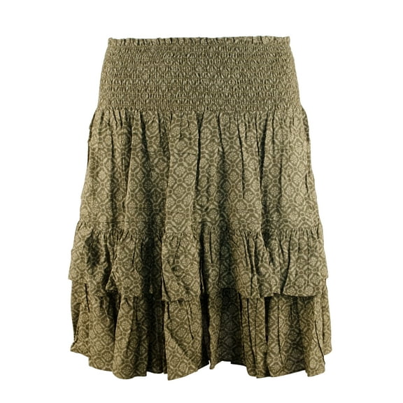 Women's Printed Tiered Skirt 14 Petite