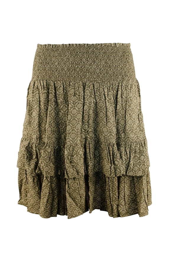 Women's Printed Tiered Skirt 14 Petite