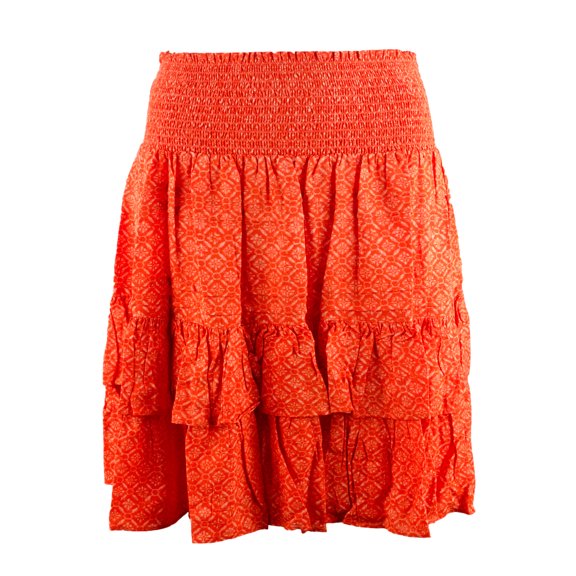 Women's Printed Tiered Skirt OrgM 12