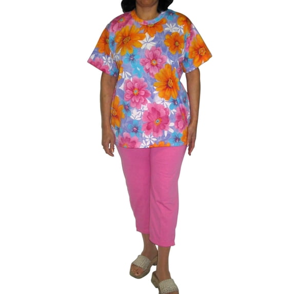 Women's Printed Top Capri Pant Set-Assorted Colors
