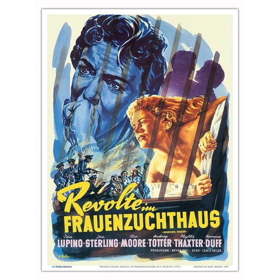 Women’s Prison (Revolte im Frauenzuchthaus) - Vintage German Film Noir Movie Poster by S. Richter c.1955 - Master Art Print (Unframed) 9in x 12in