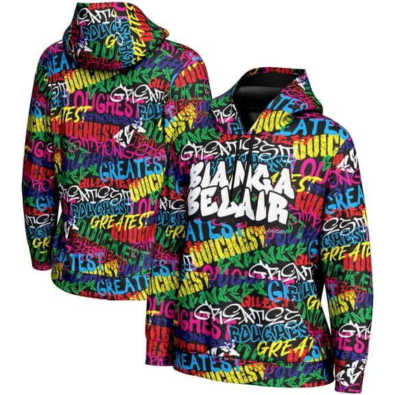 Women's ProSphere Black Bianca Belair Graffiti Pullover Hoodie