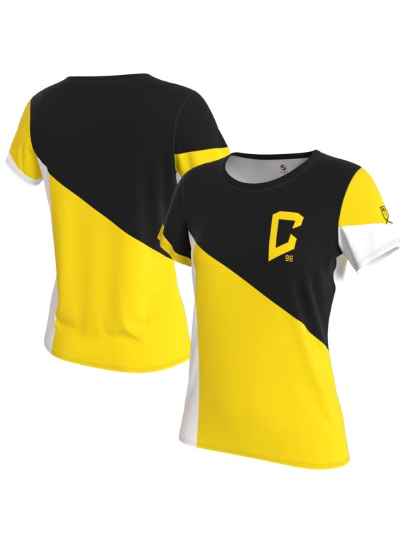 Women's ProSphere Black/Yellow Columbus Crew Patchwork T-Shirt