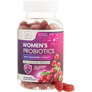 Probiotics for Women with Cranberry Extract - 6 Premium Strains for PH Balance, Digestive Health, Vaginal & Immune Support, 3 Billion CFU, Womens Probiotic Gummy for Feminine Health - 120 Gummies