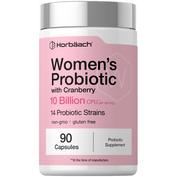 Women's Probiotic with Cranberry | 10 Billion CFU | 14 Probiotic Strains | 90 Capsules | by Horbach