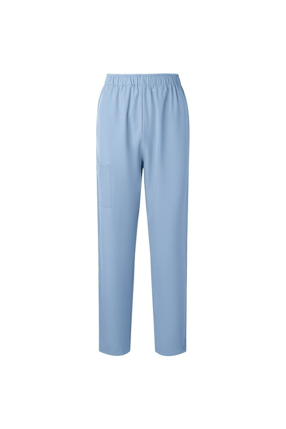 Women's Professional Straight Leg Work Pants - 95% Polyester 5% Spandex Stretch Uniform Pants with Elastic Waist for Healthcare, Service & Hospitality Jobs