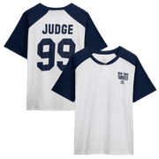 Womens Profile Aaron Judge White New York Yankees Plus Size Name & Number Raglan Henley T-Shirt