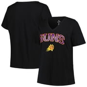 Womens Profile Black Phoenix Suns Plus Size Arch Over Logo V-Neck T-Shirt