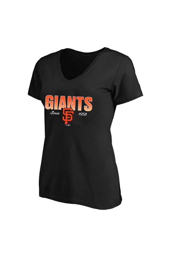 Women's Profile Black San Francisco Giants Plus Size Wordmark V-Neck T-Shirt