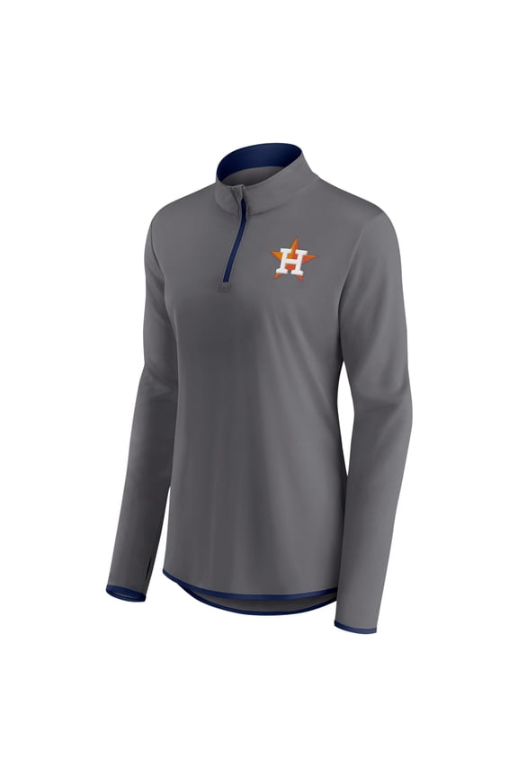 Women's Profile Charcoal Houston Astros Plus Size Quarter-Zip Jacket