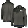 thumbnail image 1 of Women's Profile Charcoal New York Yankees Plus Size Quarter-Zip Jacket, 1 of 3