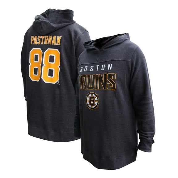 Women's Profile David Pastrnak Black Boston Bruins Plus Size Name & Number Thermal Pullover Hoodie