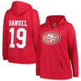 thumbnail image 1 of Women's Profile Deebo Samuel Scarlet San Francisco 49ers Plus Size Player Name & Number Pullover Hoodie, 1 of 3