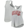 thumbnail image 1 of Women's Profile Heather Gray Arkansas Razorbacks Arch Logo Racerback Scoop Neck Tank Top, 1 of 3