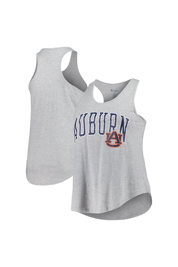 Women's Profile Heather Gray Auburn Tigers Arch Logo Racerback Scoop Neck Tank Top