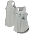 thumbnail image 1 of Women's Profile Heather Gray Michigan State Spartans Arch Logo Racerback Scoop Neck Tank Top, 1 of 3