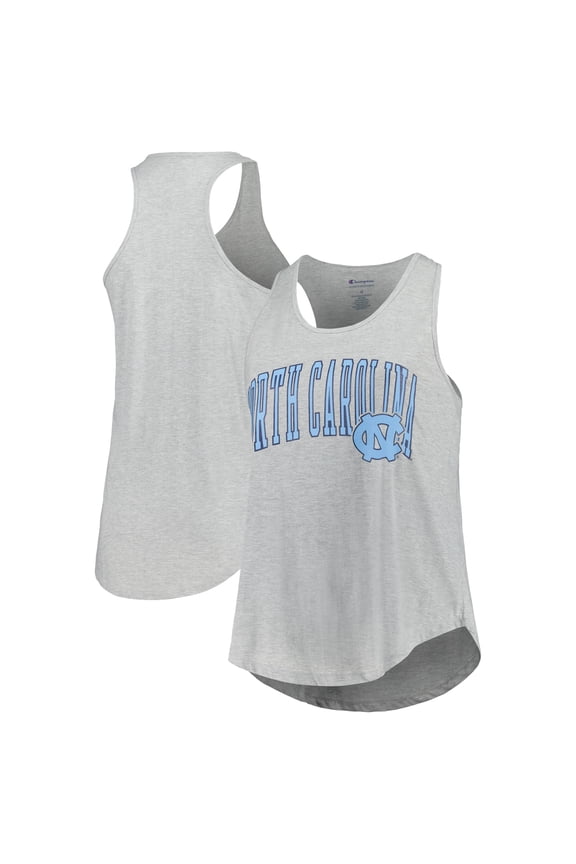 Women's Profile Heather Gray North Carolina Tar Heels Arch Logo Racerback Scoop Neck Tank Top