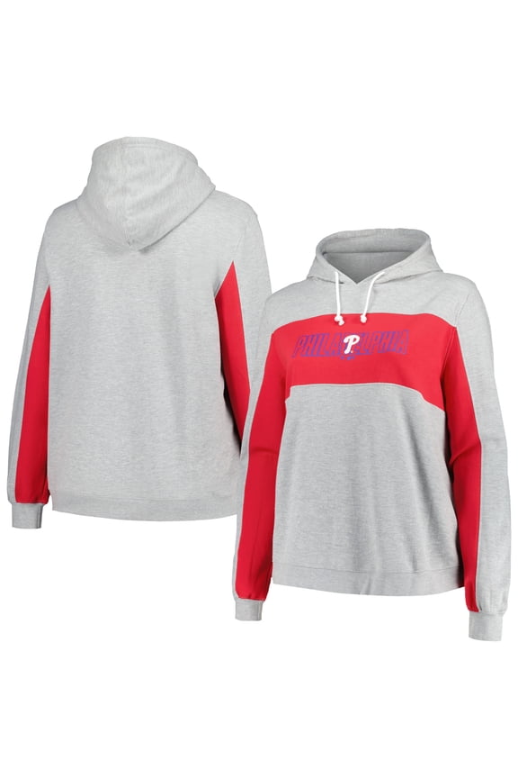 Women's Profile Heather Gray Philadelphia Phillies Plus Size Pullover Jersey Hoodie