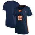 thumbnail image 1 of Women's-Profile Navy Houston Astros Plus Size Glitter Raglan V-Neck T-Shirt, 1 of 3