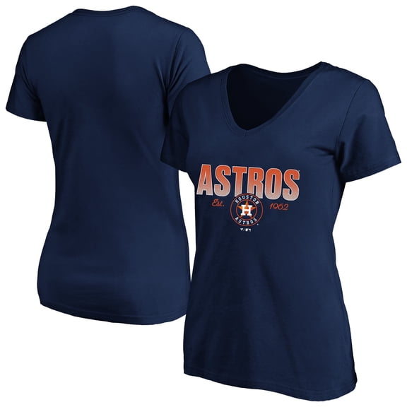 Women's Profile Navy Houston Astros Plus Size Wordmark V-Neck T-Shirt