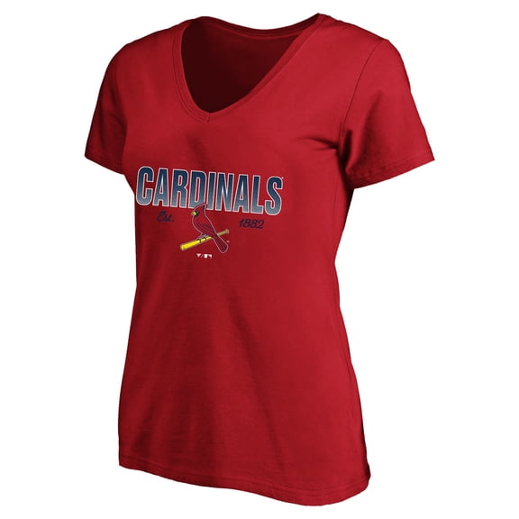 Women's Profile Red St. Louis Cardinals Plus Size Wordmark V-Neck T-Shirt