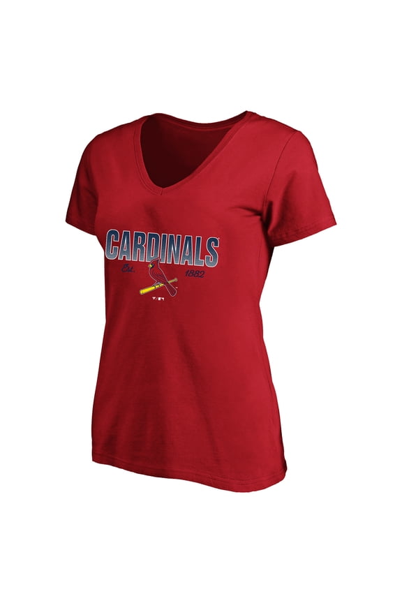 Women's Profile Red St. Louis Cardinals Plus Size Wordmark V-Neck T-Shirt