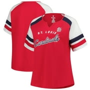 Womens Profile Red St. Louis Cardinals Plus Sized Arched Notch Neck T-Shirt