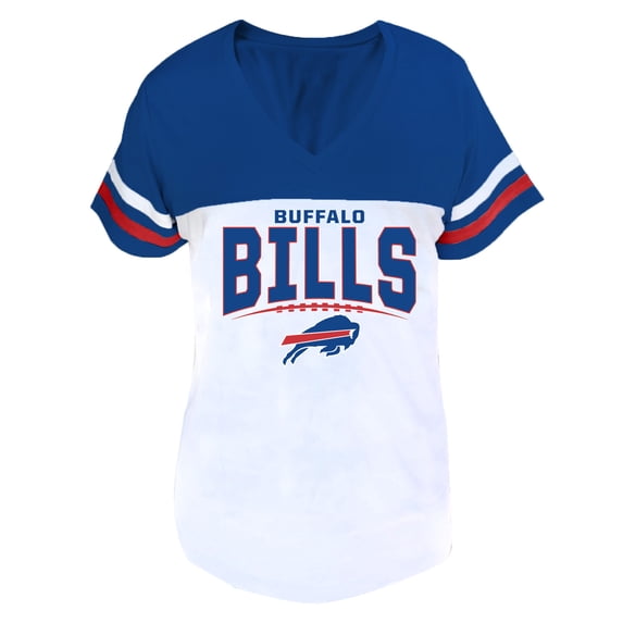 Women's Profile Royal/White Buffalo Bills Plus Size Split Body V-Neck T-shirt
