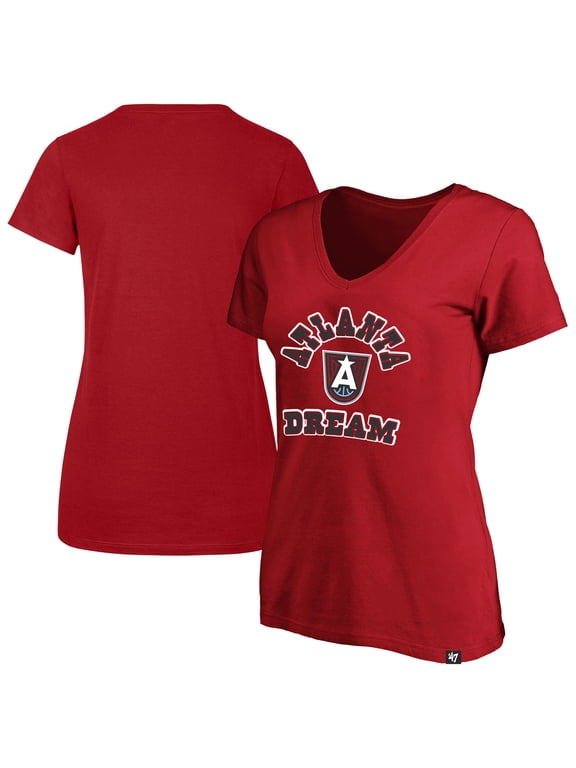 Women's '47 Red Atlanta Dream Logo Lockup V-Neck Plus Size T-Shirt