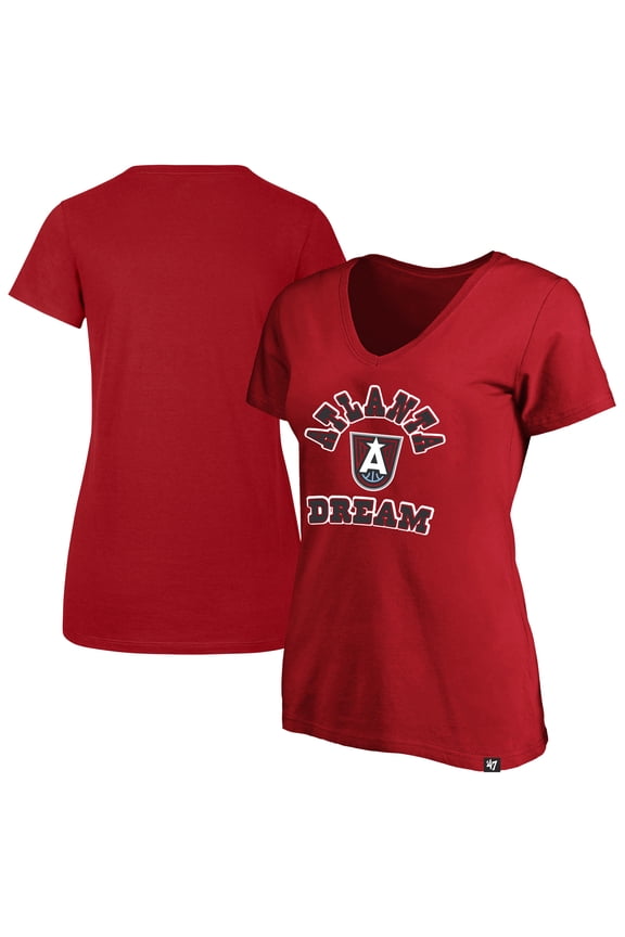 Women's '47 Red Atlanta Dream Logo Lockup V-Neck Plus Size T-Shirt