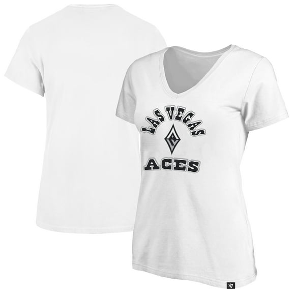 Women's Profile x 47 White Las Vegas Aces Logo Lockup Plus Size V-Neck T-Shirt