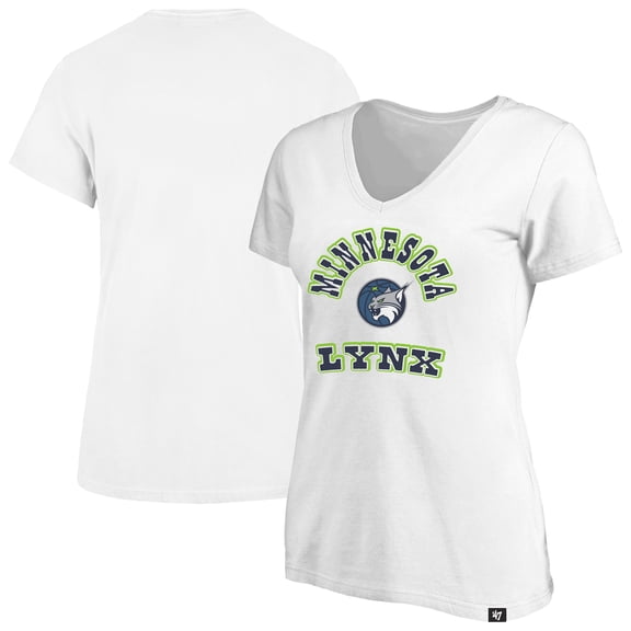 Women's Profile x 47 White Minnesota Lynx Logo Lockup Plus Size V-Neck T-Shirt